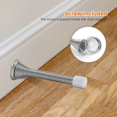 Ravinte Door Stoppers, 30 Pack Spring Door Stops with Rubber Bumper, Satin Nickel Door Stoppers for Bottom of Door - Image 5