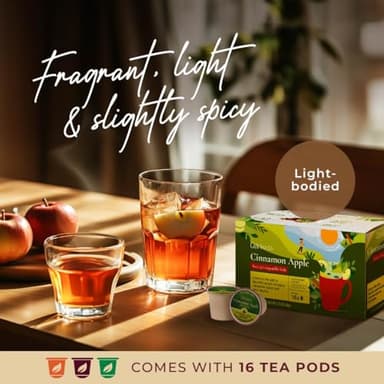 Gya Tea Co Cinnamon Apple Tea pod Tea Gift Set (16 ct) - Decaf Apple Cider for Soothing & Digestive Health - Image 2