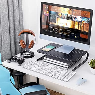 Monitor Riser for Desk, Desk Organizer,Laptop Shelf w/Vented for Screen, Computer Stand for PC, Printer, for Home & Office - Image 6