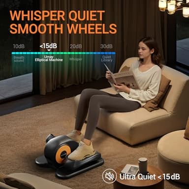 Under Desk Elliptical Machine, Ellipse Leg Exerciser for Seniors, Quiet & Portable Electric Seated Eclipse Exercise Training Machine with Remote, 12 Level Speeds & Mute Function, Manual & Auto Mode - Image 5