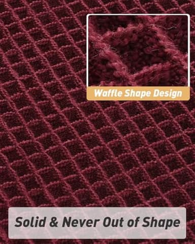AMOAMI Upgraded Waffle Bath Mat, Super Absorbent Non Slip Bath Mats for Bathroom Floor, Machine Washable Bathroom Rugs with Tassels, Rubber Backed Bathroom Mats, Ultra Soft, 24" x 36", Burgundy - Image 5