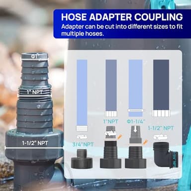 Aquastrong Sump Pump 1 HP 4500 GPH Submersible Water Pump Thermoplastic Portable Utility Pump High Flow Water Removal for Swimming Pool Garden Pond Basement Window Wells with 10ft Long Power Cord - Image 6