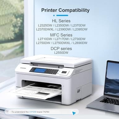 TN760 Toner for Brother Printer Replacement for Brother TN760 TN-760 TN730 TN-730 to use with DCP-L2550DW MFC-L2710DW MFC-L2750DW HL-L2350DW HL-L2370DW HL-L2395DW HL-L2390DW Printer (4 Black - Image 4