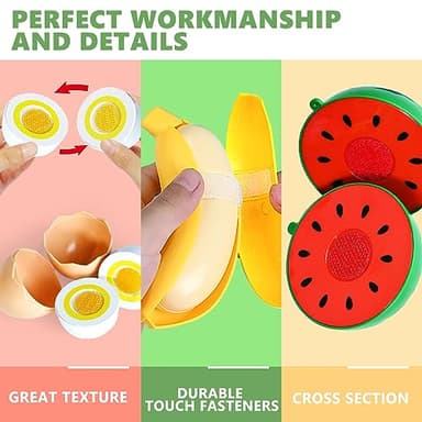 100 Pcs Play Food Set for Kids Kitchen, Pretend Food Toy for Toddlers Age 1-3, Plastics Cutting Fake Food/ Fruit/ Vegetable Accessories with 2 Baskets, Birthday Gifts for 2 3 4 5 Years Old Boys Girls - Image 5