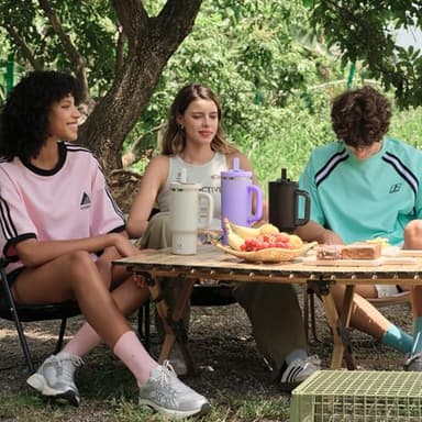 40 oz Tumbler with Handle and Straw: Stainless Steel Insulated Tumbler Keeps Cold for 24 Hours, Leakproof Travel Cup Fits in Cup Holder and BPA-Free, Cotton Candy - Image 8