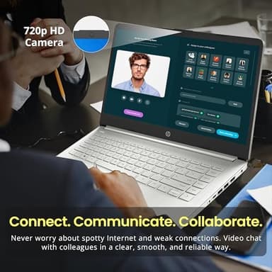 HP Flagship 14" Laptop with 1 Year Office 365 | 16GB RAM | 1.28TB Storage (128GB eMMC+160GB Docking Station+1TB Cloud Storage) | Intel 4-Core Processor | Webcam, Windows 11, Silver - Image 8