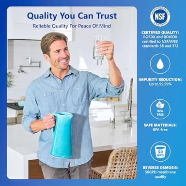 Express Water Reverse Osmosis Alkaline Water Filtration System – 10 Stage RO Water Filter with Faucet and Tank – Under Sink Water Filter with Alkaline Filter for Added Essential Minerals – 50 GPD - Image 6