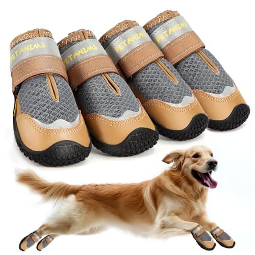 Petanims Dog Shoes for Small Dogs, Medium Dog Boots & Paw Protectors for Winter Snow, Breathable Dog Booties for Hot Pavement, Hardwood Floors Gray Size 1 - Image 1