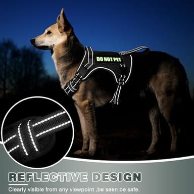 WINSEE Tactical Dog Harness, No Pull Dog Harness for Medium Large Dogs with Handle & Molle, Military Service Dog Vest Harness in Training Pet Harness for Small Dogs - Image 6