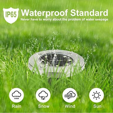 Solar Ground Lights, Waterproof Solar Garden Lights, Upgraded Outdoor Garden Waterproof Bright in-Ground Lights, Landscape Lights for Pathway,Yard,Deck,Lawn,Patio,Walkway (16 Pack White Light) - Image 3