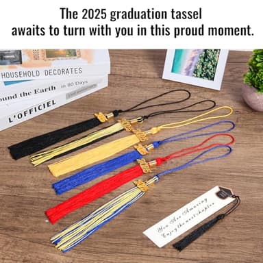 2025 Tassel Graduation, Graduation Tassel 2025 with 2025 Year Charm, 9" Size, Premium Silk Thread & Metal Charm, Commemorative Keepsake for Class of 2025 (Black) - Image 2