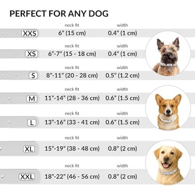 CollarDirect Rolled Leather Dog Collar, Soft Padded Round Puppy Collar, Handmade Genuine Leather Collar Dog Small Large Cat Collars 13 Colors (18-22 Inch, White Textured) - Image 4