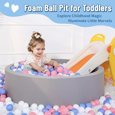 Foam Ball Pit for Toddlers with 100 Balls, Large Baby Ball Pit for Babies with Soft Memory Sponge, Indoor Outdoor Baby Playpen, Kids Play Ball Pool, Gift Toys for Infants Boys and Girls - Image 5