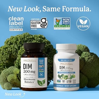DIM Supplement 200 mg | Estrogen Balance for Women & Men | Hormonal Acne, Hormone Balance, Menopause & Antioxidant Support | Clean Label Project Certified, Vegan & Soy Free Diindolylmethane | 60 Ct. - Image 2