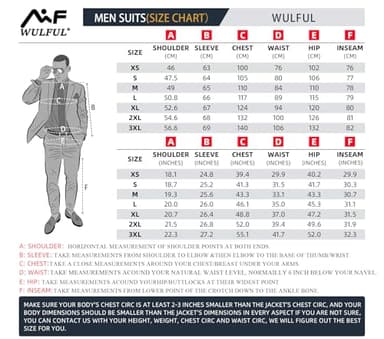 WULFUL Men's 3 Piece Slim Fit Suit Set Two Button Blazer Jacket Vest Pants Tuxedo Set for Party, Wedding and Business Black - Image 3