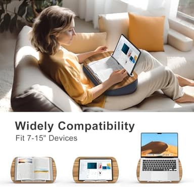 Lap Beanbag Book Stand for Hands Free Reading Comfortable Reading Pillow Stand Minimize Neck Strain Perfect Idea for Book Lovers in Dorm Room or Anywhere Else with Bookseat(Gray - Image 8