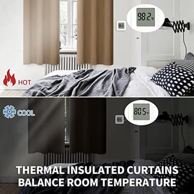 BGment Blackout Curtains for Living Room - Grommet Thermal Insulated Room Darkening Curtains for Bedroom, 2 Panels of 52 x 108 Inch, Taupe - Image 4