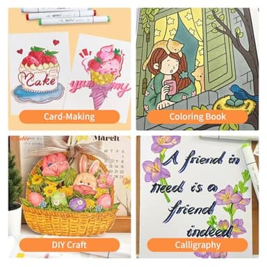 HOTU Alcohol Markers Brush and Fine Tip 50 Colors Dual Tips Art Marker Set Alcohol-based Sketch Pens with Carrying Case，Non-Bleeding Pad for Art Enthusiast Adults Coloring Illustration - Image 6