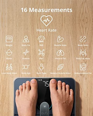 eufy Digital Bathroom Scale P2 Pro, Smart Scale for Body Weight with Wi-Fi Bluetooth, 16 Measurements Body Composition Scale with bmi, Body Fat, Muscle Mass, 3D Virtual Body Mode - Image 2