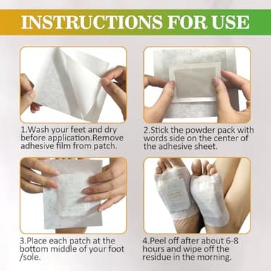 TEWEAE 32 Pads Foot Pads Natural Turmeric & Ginger, Wormwood, Bamboo Vinegar, Included 32Pads Goodnight Patches and 32 Adhesive Sheets - Image 3