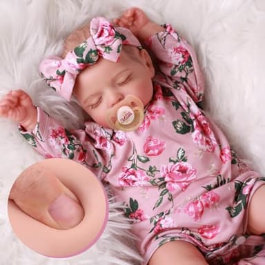 BABESIDE Lifelike Reborn Baby Dolls - Sleeping Realistic Newborn Soft Body Real Life Girl Dolls with Accessories Gifts for Kids Age 3 + & Collection, 20 inches - Image 1