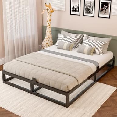 Bilily 10 Inch Queen Bed Frame with Steel Slat Support, Low Profile Queen Metal Platform Bed Frame Support Mattress Foundation, No Box Spring Needed/Easy Assembly/Noise Free - Image 2