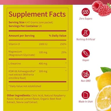 Superempty Powdered Drink Mix Calm,Adaptogenic Drink Mix Calm, Raspberry Lemonade Drink Calm,L-Theanine, Ashwagandha, Magnesium Glycinate, Vitamin - Image 7