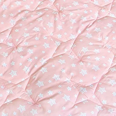 Octagon Playpen Mat Pink for Girls, Non Slip Baby Playpen Mattress Mat Fits 8 Panel Regalo Extra Large Portable Play Yard, Pink Star Print Playard Pad for Girls - Image 2