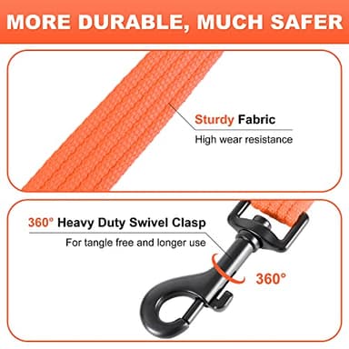 LynxKing Heavy Duty Dog Leash - 6ft Reflective Safety Walking Lead With 2 Padded Handles for Small to Large Dogs - Image 3