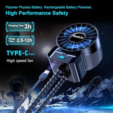 2 Pack Multifunctional Portable Stroller Fan 4 Speed 6600rpm High Speed Usb Rechargeable Personal Mini Handheld Fan Extended Tripod For Desktop Winding Kids Bed Treadmill Bike Golf Cart Outdoor Travel - Image 4