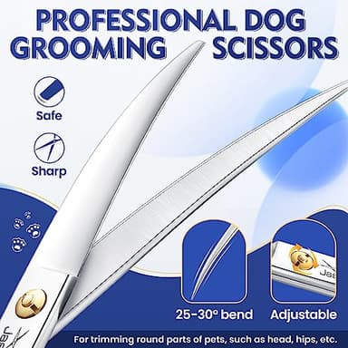 JASON 7.5 Inch Curved Scissors for Dog Grooming Professional Downward Curved Pet Face Trimming Shears with Symmetric Handle Sharp Comfortable - Image 2
