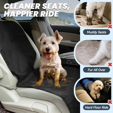 VIVAGLORY Dog Front Seat Cover Seatflex Car Seat Protector for Dog, Car Cover for Pet, Front Single Bucket Captain Chair Protector, Standard, Black, 1Pack - Image 2