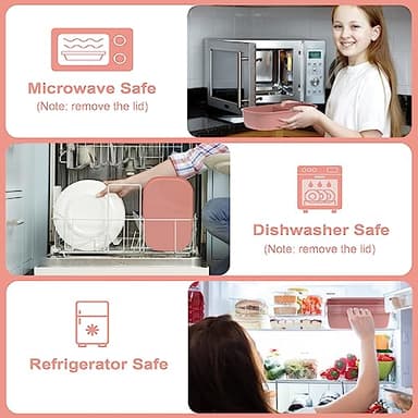 JBGOYON® Bento Lunch Box Set - 3 Stackable Containers for Adults and Kids，lunch box for women- Includes Lunch Bag, Leak-Proof and BPA-Free - Built-in Utensil Set - Dishwasher Safe (Pink) - Image 5