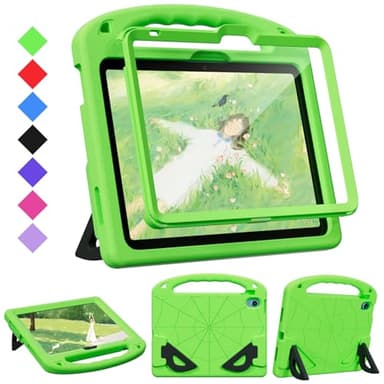 LKOOZO Kids Case for iPad (A16) 11th Generation 11 inch 2025 / iPad 10th Generation 10.9 inch 2022, Shockproof Cover with Built-in Screen Protector and Stand, Green - Image 2