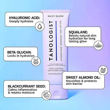 Tanologist Hydrating Daily Glow Body Lotion- Medium/Dark, Gradual Tanning Lotion, No Fake Tan Smell, Streak-Free & Natural Looking Self Tanner, Moisturizing, Vegan, 8.45 fl. oz/250 ml Tube - Image 4