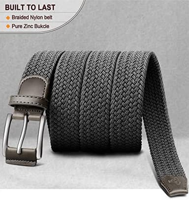 BULLIANT Belt for Men 2Pack,Mens Gift Stretch Braided Web Belt Elastic for Casual Golf Jeans,1 3/8" - Image 6