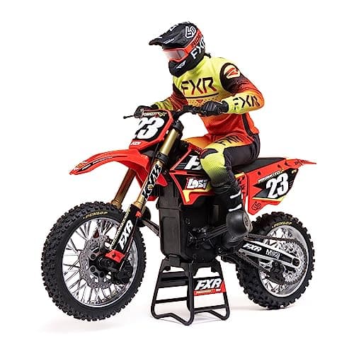 Losi RC Motorcycle Promoto-MX 1/4 Motorcycle Ready-to-Run Battery and Charger Not Included FXR LOS06000T1 Red - Image 1