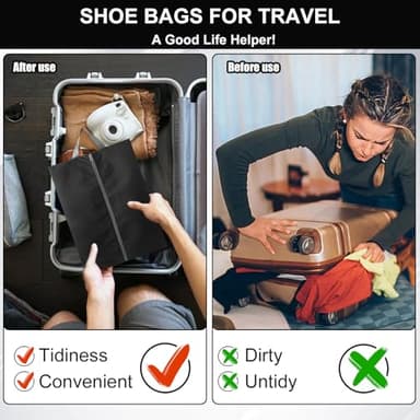 Shoe Bags for Travel, Set of 4 Pack Large Capacity Travel Shoe Bag, Waterproof Portable Shoe Bag with Zipper Travel Essentials for Men and Women - Image 5