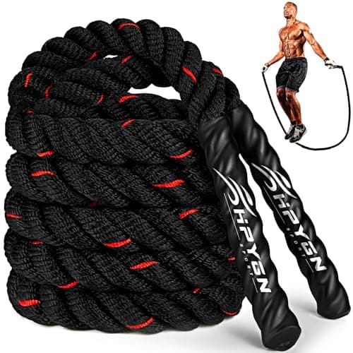 HPYGN Weighted Heavy Skipping/Jump Rope 9.2ft 2.8LB for fitness, Exercise, boxing Gym Training, Home Workout, Improve Strength and Building Muscle, Total Body Workout Equipment for Men - Image 1