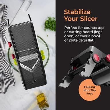 Mueller Austria Mandoline Slicer for Kitchen, Adjustable Vegetable Chopper, Fruit, Cheese Grater, Potato Chips Slicer - Black - Image 7