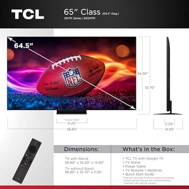 TCL 65-Inch Class QM7K Series QD-Mini LED 4K UHD Google Smart TV Best Premium Mini-LED TV - QLED, 144hz, 288hz Gaming Rate, Anti-Reflective Screen, Bang & Olufsen Audio, Atmos (65QM7K, 2025 Model) - Image 2