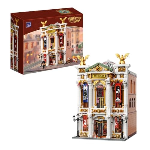 PANTASY Vintage European Grand Theater Building Set-Modular Model with Crystal Chandelier, Transparent Dome&Expandable Street Scenes Retro Collectible Theater Architecture for Adults &Home Décor Gift - Image 1