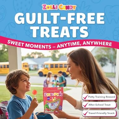 Zollipops Clean Teeth Pops Sugar Free Candy with Xylitol, Dye-Free Lollipops - Keto & Diabetic-Friendly, Dentist-Approved Treats for Kids (Watermelon 3.1 oz, Pack of 2) - Image 4