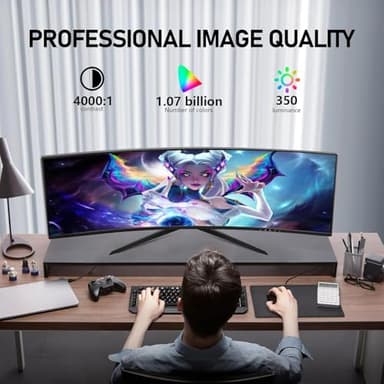 ZZA Ultrawide 34 Inch Monitor,PC Screen 165hz 1500R WQHD 3440x1440,Computer Gaming Monitors 1500R Curved VA Panel AMD FreeSync Premium| HDR10|99% sRGB |1ms| Borderless Design|VESA - Image 6