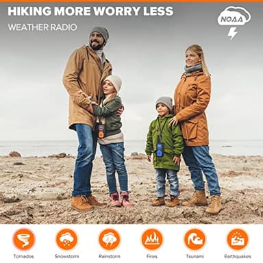 Wishouse Walkie Talkies for Adults Long Range-Rechargeable 4 Pack 2 Way Radios, Hiking Accessories Camping Gear Xmas Birthday Gift for Kids Family with Lamp,SOS Siren,NOAA Weather Alert,Easy to Use - Image 5
