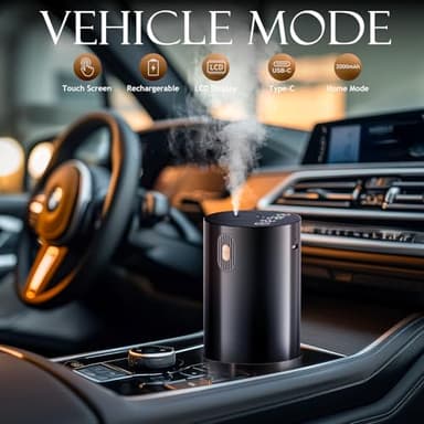 JUANANIUG Waterless Essential Oil Diffuser Rechargable: Portable Aromatherapy Diffuser for Car and Home - 4 Concentration Adjustments and Timers - Gift for Valentine’s Day (Black) - Image 4