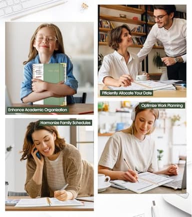 Academic Planner 2025-2026, Weekly and Monthly Calendar Planner from July 2025 - June 2026, 8.5" x 11" Hardcover Leather Hourly Appointment Book with Tabs, Spiral Daily Planners for College School Teacher Student, Green - Image 7