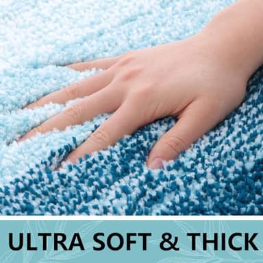 Arotive Microfiber Bathroom Rugs, Shaggy Soft and Absorbent Bath Rug, Non-Slip, Thick Plush Machine Washable Dry Bath Mats for Bathroom, Tub and Shower, 24x16, Peacock Blue - Image 4