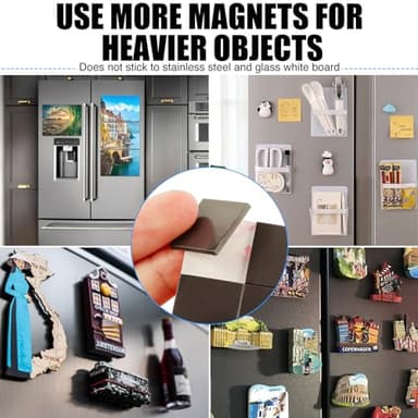 Magnetic Squares with 3M Adhesive Backing(144PCS Each 3/4" x 3/4"),Self Sticky Pre-Cut Magnet Tape Strip for Toldder Family Activities,Peel and Stick for Cards/Picture/Poster (80mil Magnet) - Image 5