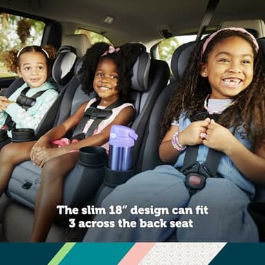 Safety 1st Ellaris 3-in-1 Convertible Car Seat, Slim Fit Design, Rear & Forward-Facing, 5-Position Headrest, 3-Across Fit, Travel-Friendly with Machine-Washable Seat Pad, Peacock Blue - Image 4